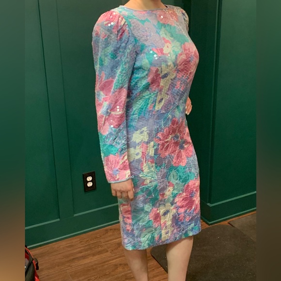 Vintage 1980s Anne Crimmins for Zuni Collections 100% Silk Dress - Picture 5 of 7